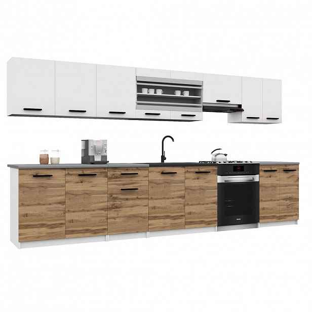 B BELINI GROUP KUCHYŇSKÁ LINKA Italia 3 320 cm, s pracovními deskami, Bílo-zlatohnědá matná