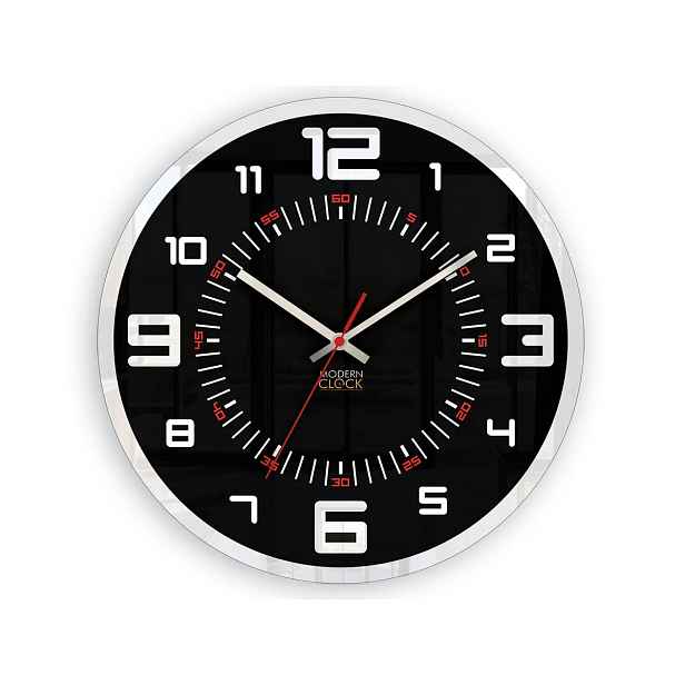 ModernClock Nástěnné hodiny Orion 30 cm černé/bílé