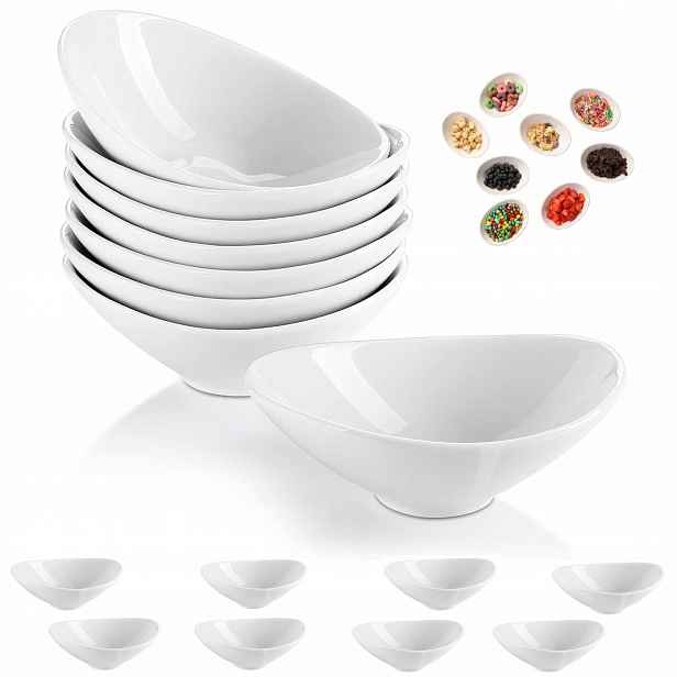 Sada porcelánových misek na dipy na zmrzlinu, omáčky, dezerty
