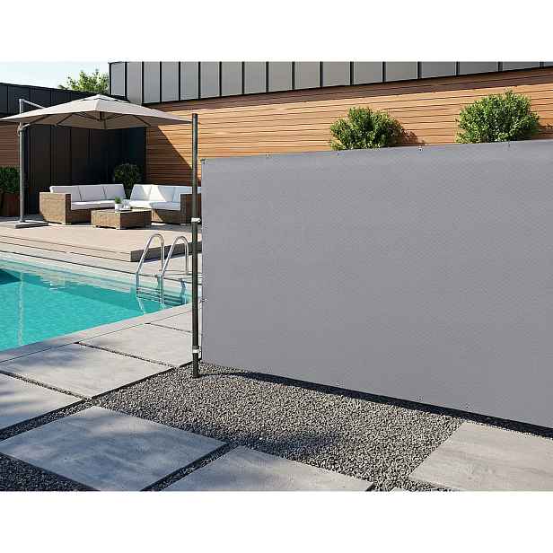 Stínící plotová zástěna 1,2x5 m PREMIUM, ratanový vzor šedá, 240g/m2 MyBestHome