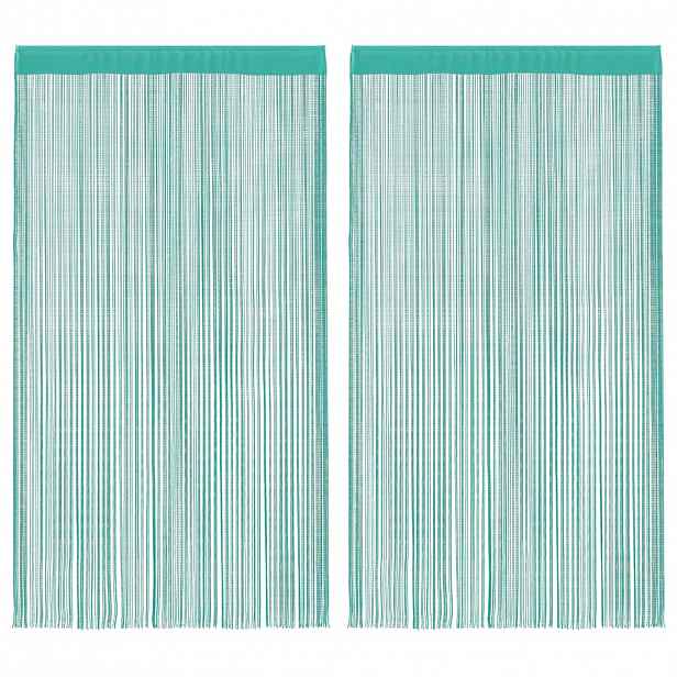 vidaXL Provázkové záclony 2 ks Tyrkysová 100x250 cm