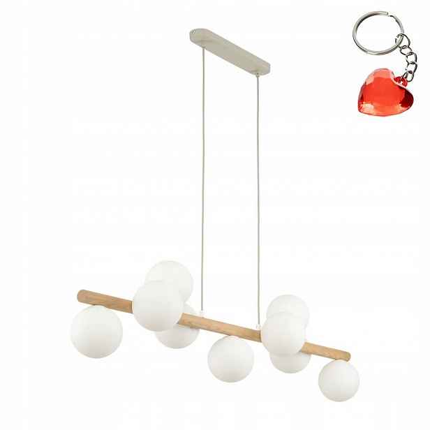 Závěsná lampa Stropní Svítidlo Estera Bílá Dřevo G9 6W Kov Nastavitelná Tk Lighting