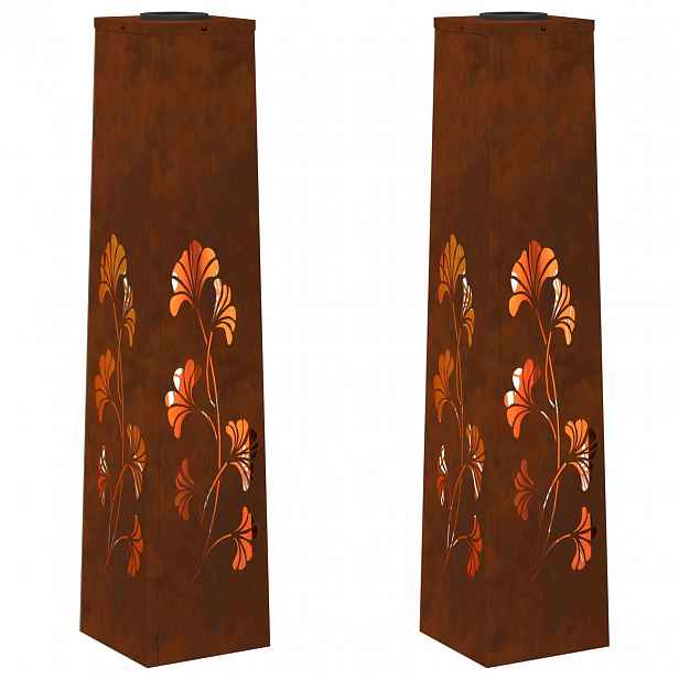 vidaXL Solární LED Cestovní Světlo 2 ks Teplá bílá 18 x 18 x 80 cm