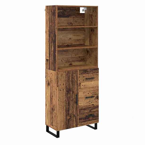 vidaXL Vysoký bufet 2 ks Staré dřevo 69,5 x 34 x 180 cm