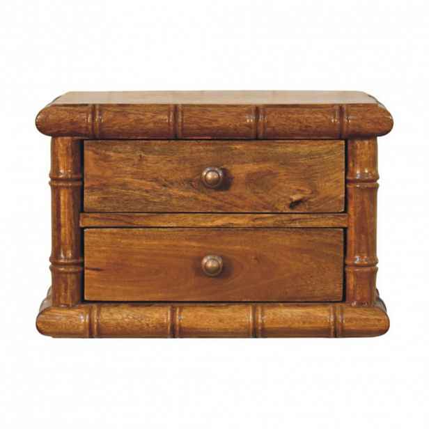 Artisan Furniture PŘÍSTAVNÍ STOLEK s povrchem v barvě uhlíkového jasanu, 1 zásuvka, 2 otevřené police, tmavě hnědý.