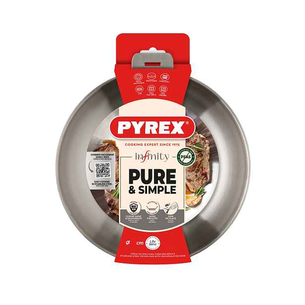 Nerezová pánev PYREX Infinity 24cm odnímatelná rukojeť