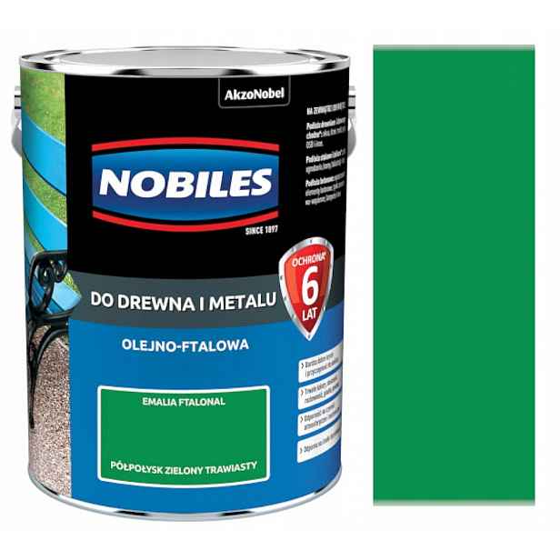 Nobiles Ftalonal Barva Na Dřevo A Kov 5L Pololesklá Zelená Travnatá