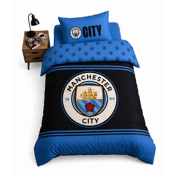Povlečení Manchester City 140x200 modré klubové mikrovlákno s licencí