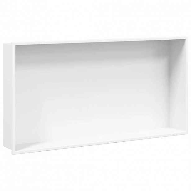 vidaXL Nika do sprchového koutu matná bílá 62x32x9 cm nerezová ocel