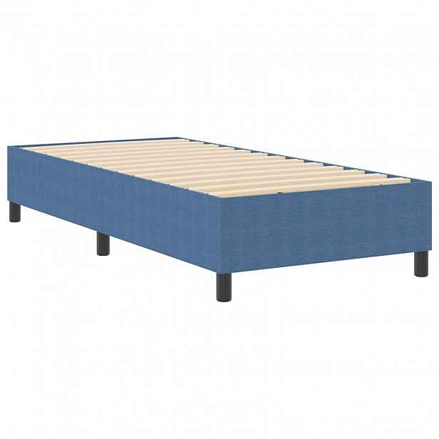 vidaXL Rám platformy Modrá 90 x 200 cm Žebrovaná látka