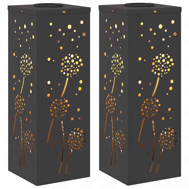 vidaXL Solární LED Cestovní Světlo 2 ks Teplá bílá 18 x 18 x 50 cm