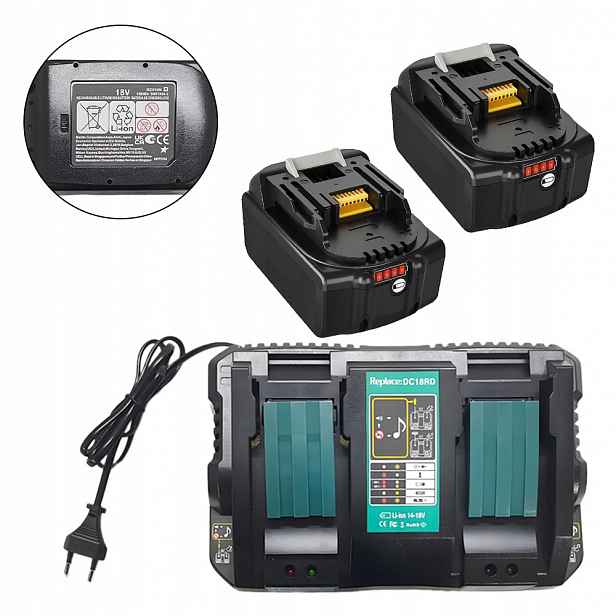 Baterie 6000MAH 2 Ks Pro Makita BL1850 S Nabíječkou