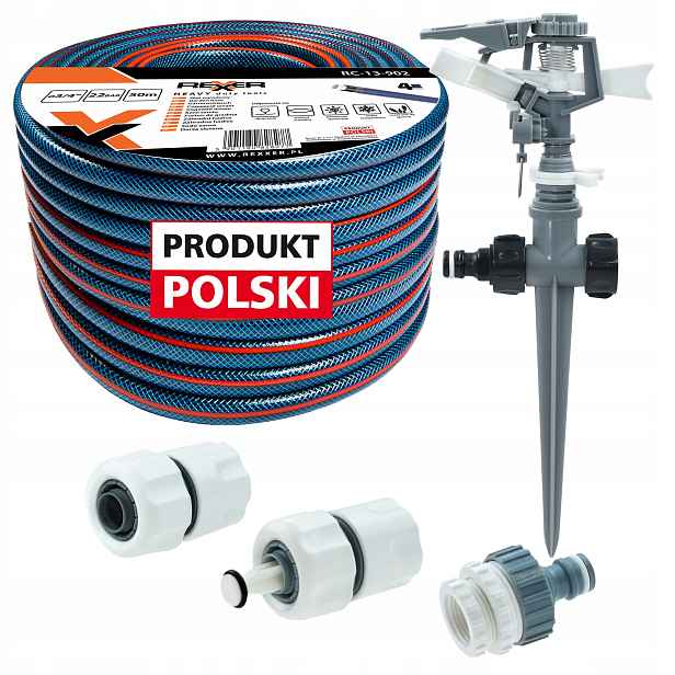 Hadice 3/4" 50 M 4 Vrstvá Spojky Zavlažovač Polský