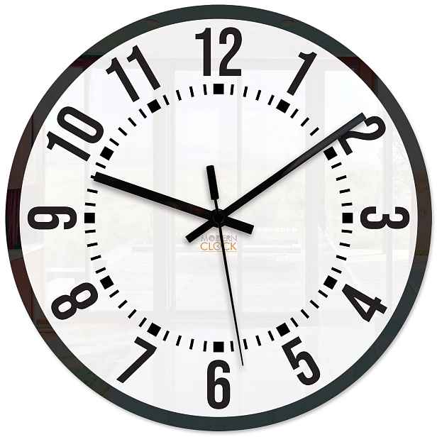 ModernClock Nástěnné hodiny Oskar 30 cm bílé/černé
