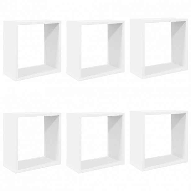 vidaXL Nástěnné police kostky 6 ks bílé 30 x 15 x 30 cm