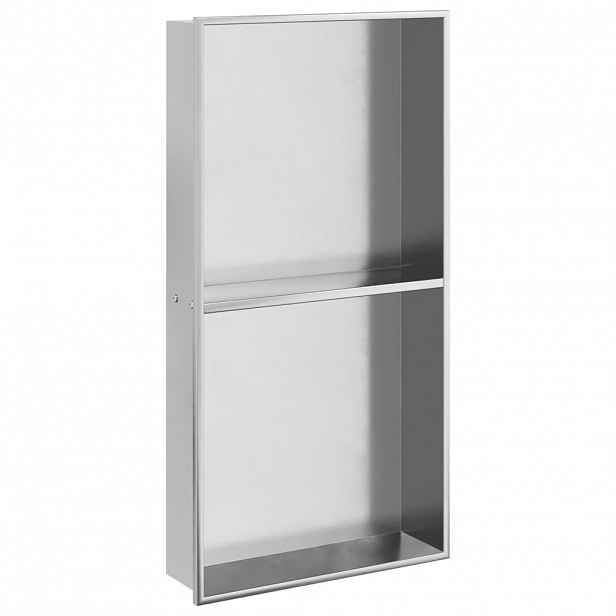 vidaXL Nika do sprchového koutu broušená stříbrná 32 x 62 x 9 cm nerez