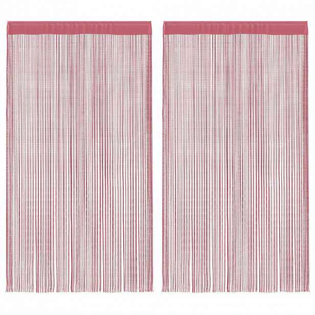 vidaXL Provázkové záclony 2 ks růžová 140x250 cm