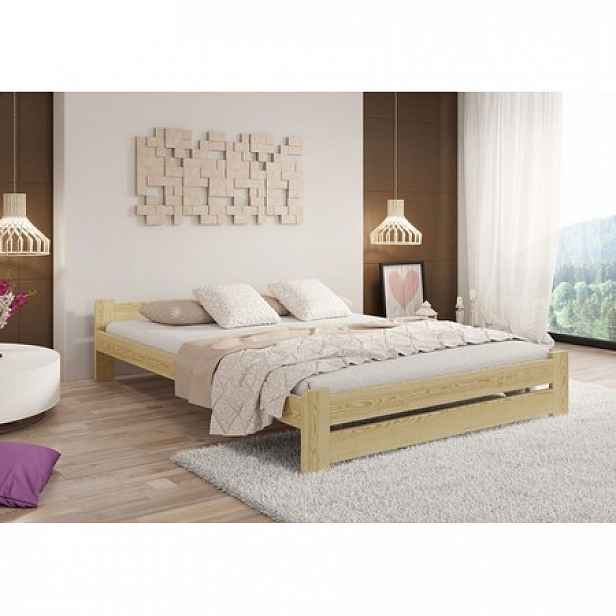 Vyvýšená masivní postel Euro 120x200 cm včetně roštu Dub