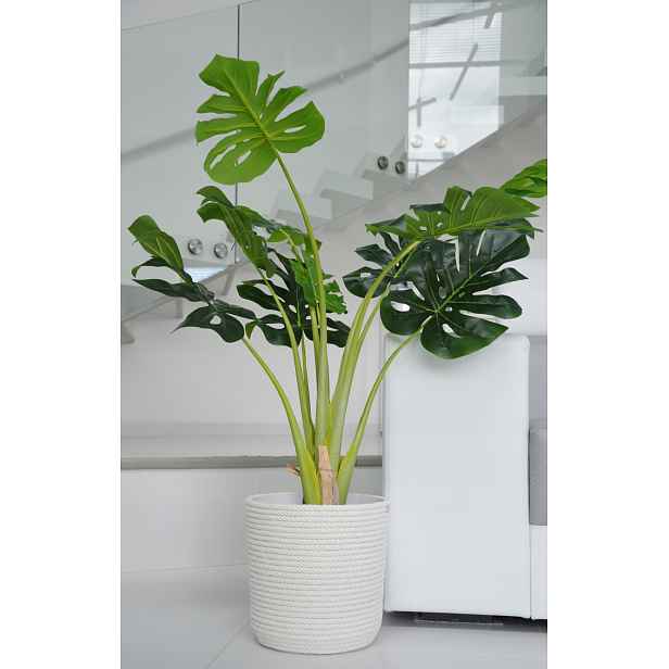 Květináč široký Bílý 35 cm provázek jachting marine