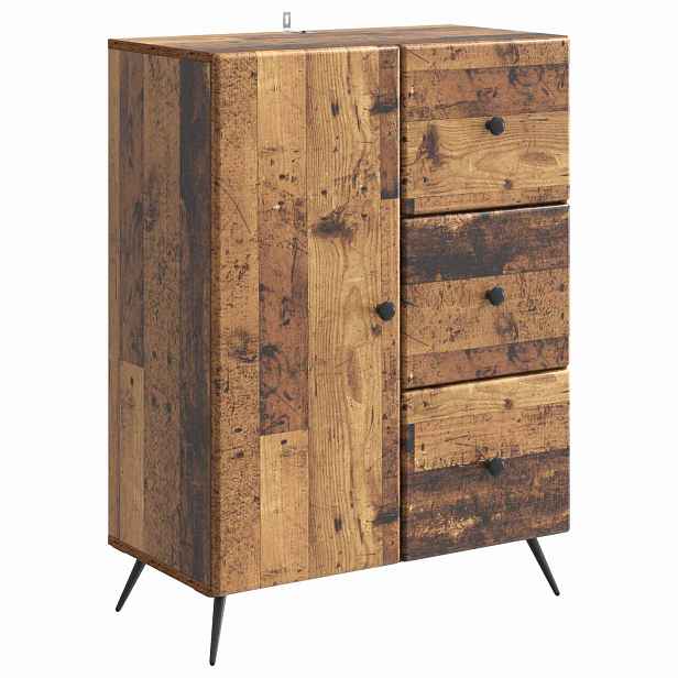 vidaXL Servírovací skříň Staré dřevo 66 x 34,5 x 90 cm