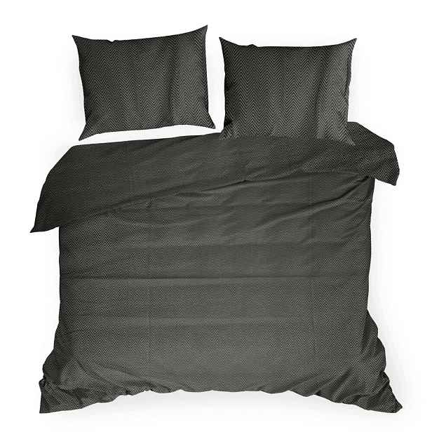 Povlečení tencel exkluzivní ALBA2 160x200 černý žakárový geometrický vzor