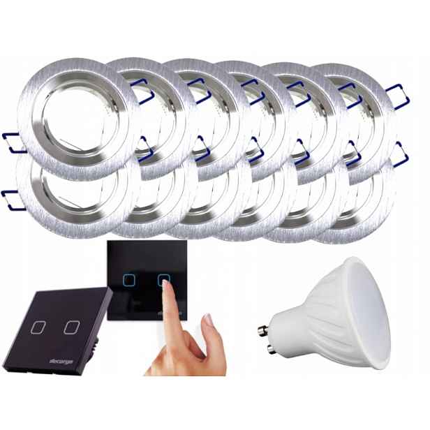 Sada Halogenová Led objímka 12x Vypínač Žárovky
