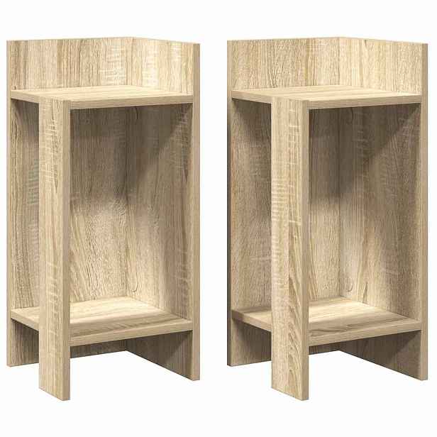 vidaXL Odkládací stolky s policí 2 ks dub sonoma 25,5x27x60 cm