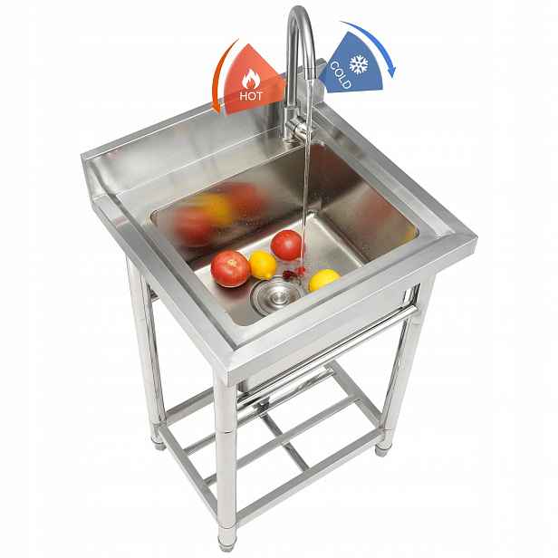 Gastronomický dřez 50x55 cm nerezová ocel premium kohoutek 360° filtr