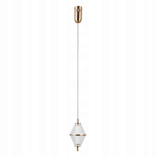 Italux Závěsná lampa Minimalistická Led 5W Zlatá Fuente Skleněná lampa