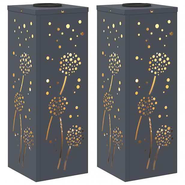 vidaXL Solární LED Cestovní Světlo 2 ks Teplá bílá 18 x 18 x 50 cm