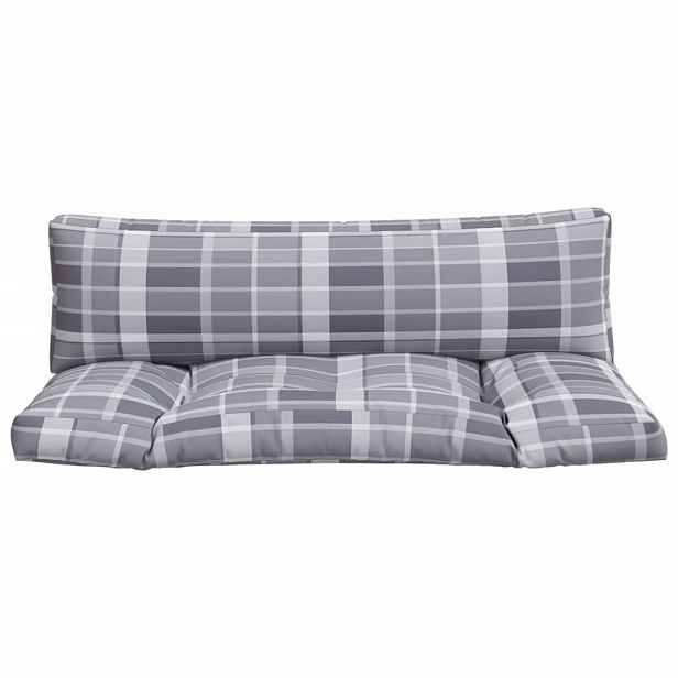 vidaXL Podušky na palety 2 ks šedé kárované textil