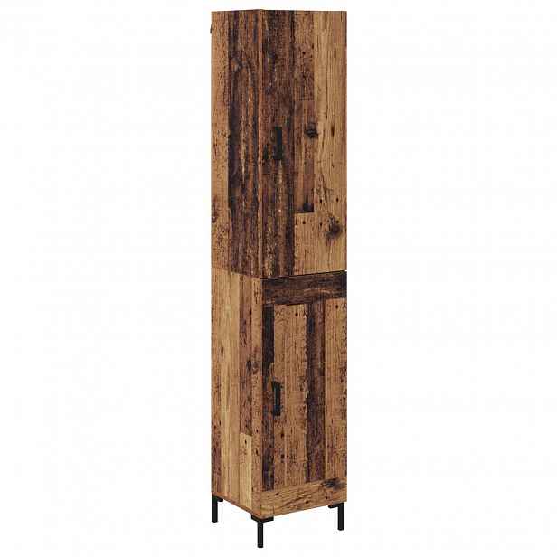 vidaXL Vysoký bufet Staré dřevo 34,5 x 34 x 180 cm Kompozitní dřevo