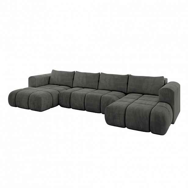 ALTDECOR SEDACÍ SOUPRAVA CLOUD-U 405x185x90 tmavě šedá velur