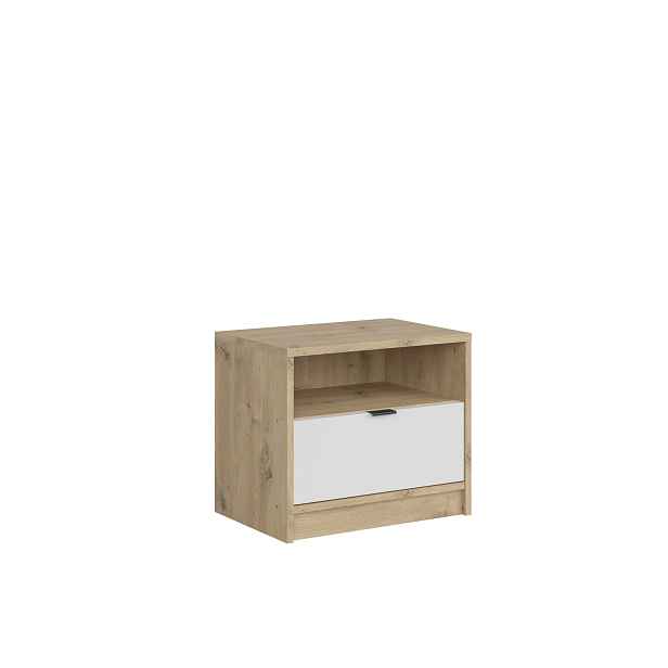 BAGOR noční stolek KOM1S, dub artisan/bílá