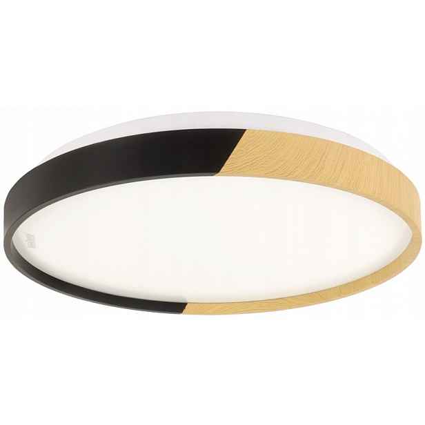 Stropní Svítidlo koupelnová lampa 16W, černá/dubová konstrukce