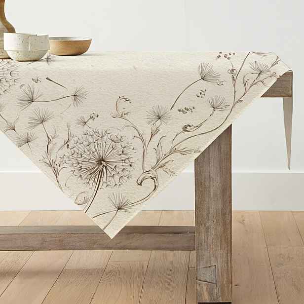 TEMU 1 ks Ubrus s pampelišky, dekorace na stůl do kuchyně ve stylu , do interiéru, na svátky, párty, 85 x 85 cm, 110 x 110 cm, 2D plochý tisk