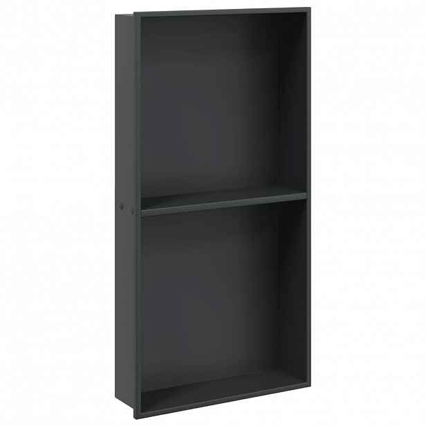 vidaXL Nika do sprchového koutu matná černá 32x62x9 cm nerezová ocel