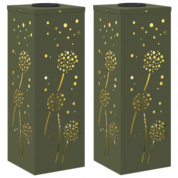 vidaXL Solární LED Cestovní Světlo 2 ks Teplá bílá 18 x 18 x 50 cm