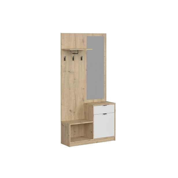BAGOR předsíňová stěna, dub artisan/bílá