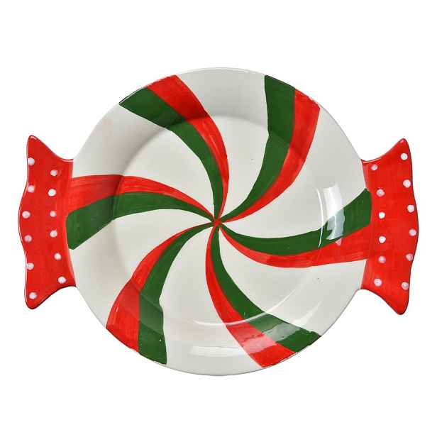 Keramická servírovací mísa/talíř bonbón Candy - 27*20*3 cm Clayre & Eef