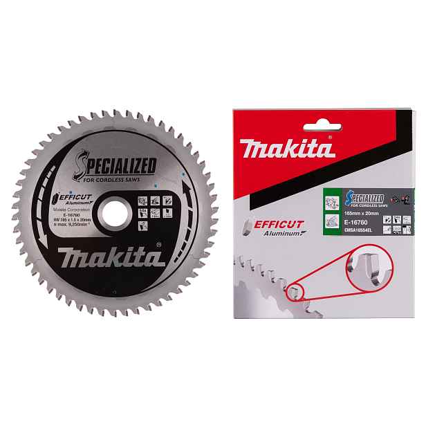 Makita E-16760 Řezací Kotouč Efficut Pro Hliník 165x20 mm 54Z x1,5 mm