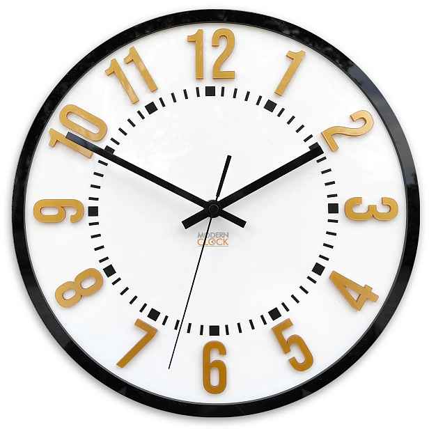 ModernClock Nástěnné hodiny Oskar 30 cm zlaté/černé