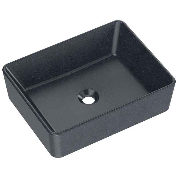 Quadron Missisipi Umyvadlo 1 komora Granit 48x37x13 cm na desku Černá