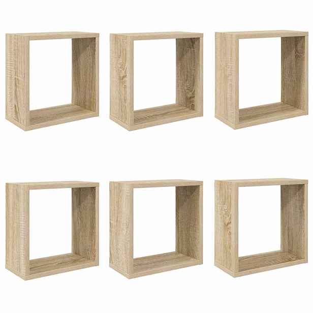vidaXL Nástěnné police kostky 6 ks dub sonoma 30 x 15 x 30 cm
