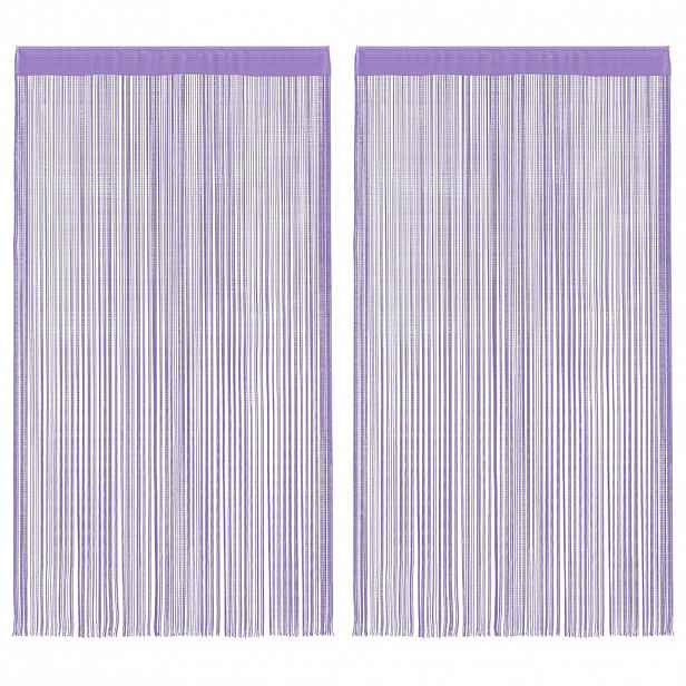vidaXL Provázkové záclony 2 ks Fialová 140x250 cm