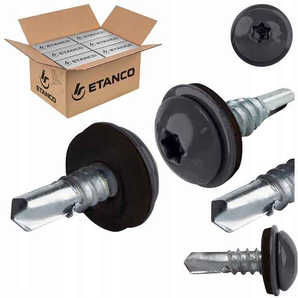 Šrouby do kovu Torx 5 mm 5,5 x 19 mm Ral 7024 1500 ks Etanco GT5 Ph Z14