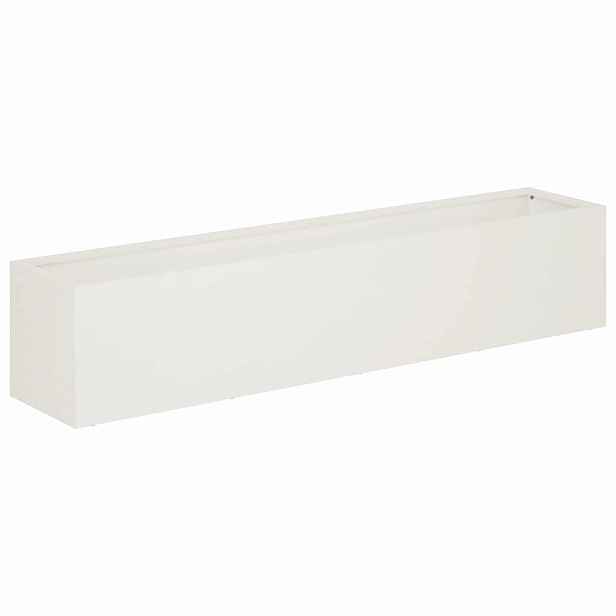 vidaXL Zahradní pěstebník Bílá 80 x 20 x 20 cm Studená válcovaná ocel