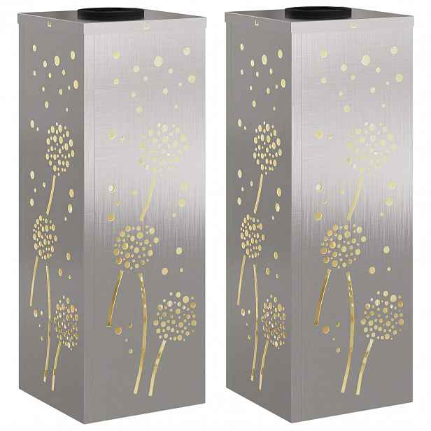 vidaXL Solární LED Cestovní Světlo 2 ks Teplá bílá 18 x 18 x 50 cm