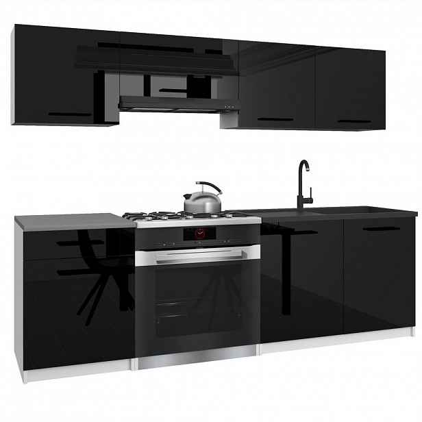 B BELINI GROUP KUCHYŇSKÁ LINKA Italia 1 180 cm, s pracovními deskami, Černá lesklá