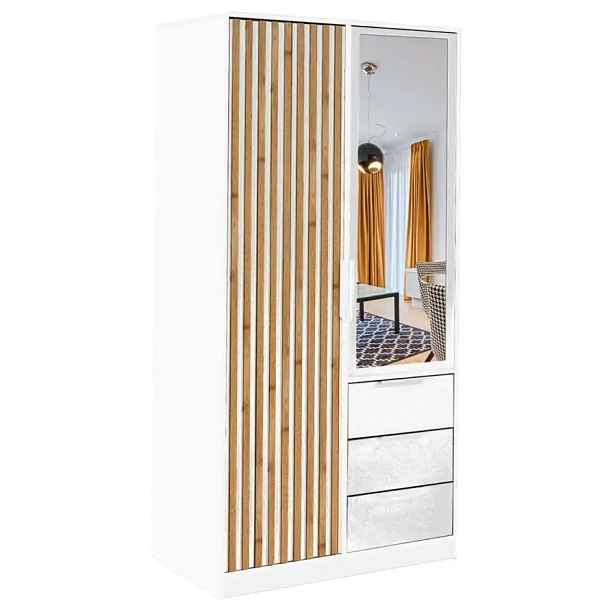 Casarredo Šatní skříň BASILIO LUX 100 - bílá/dub wotan